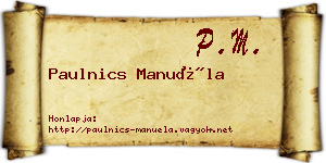 Paulnics Manuéla névjegykártya